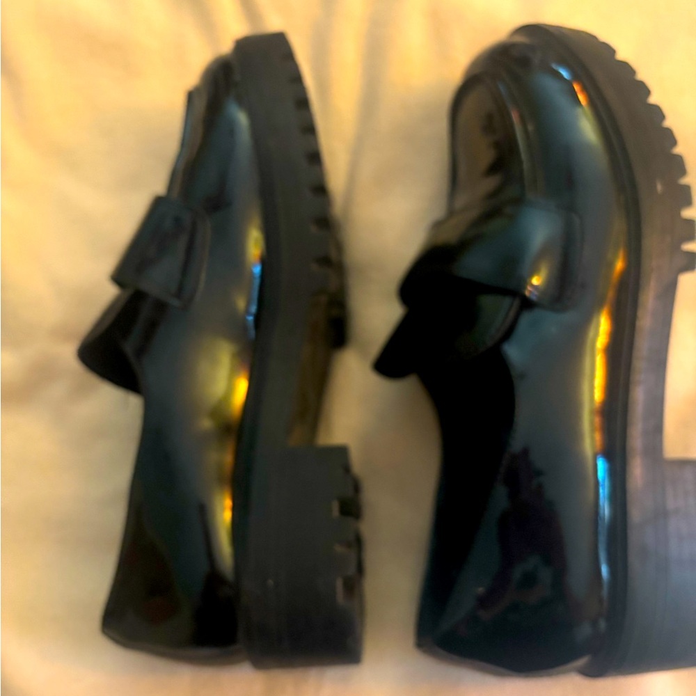 Chunky Black Lug sole Loafers size 9